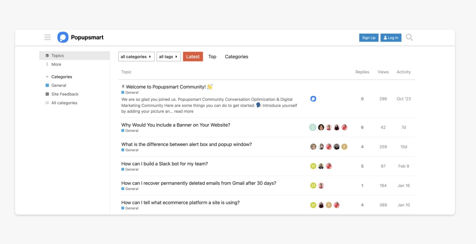 discourse community popupsmart