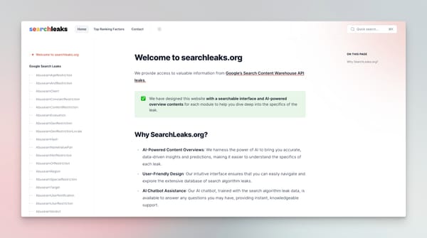 How I built a 2,596-module Google search leak directory with AI and no-code in 4 hours